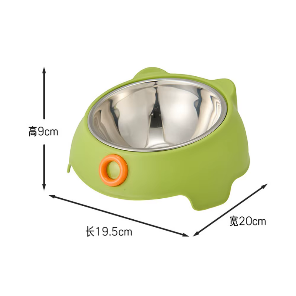 Comedero de acero inoxidable para perros y gatos con borde inclinado