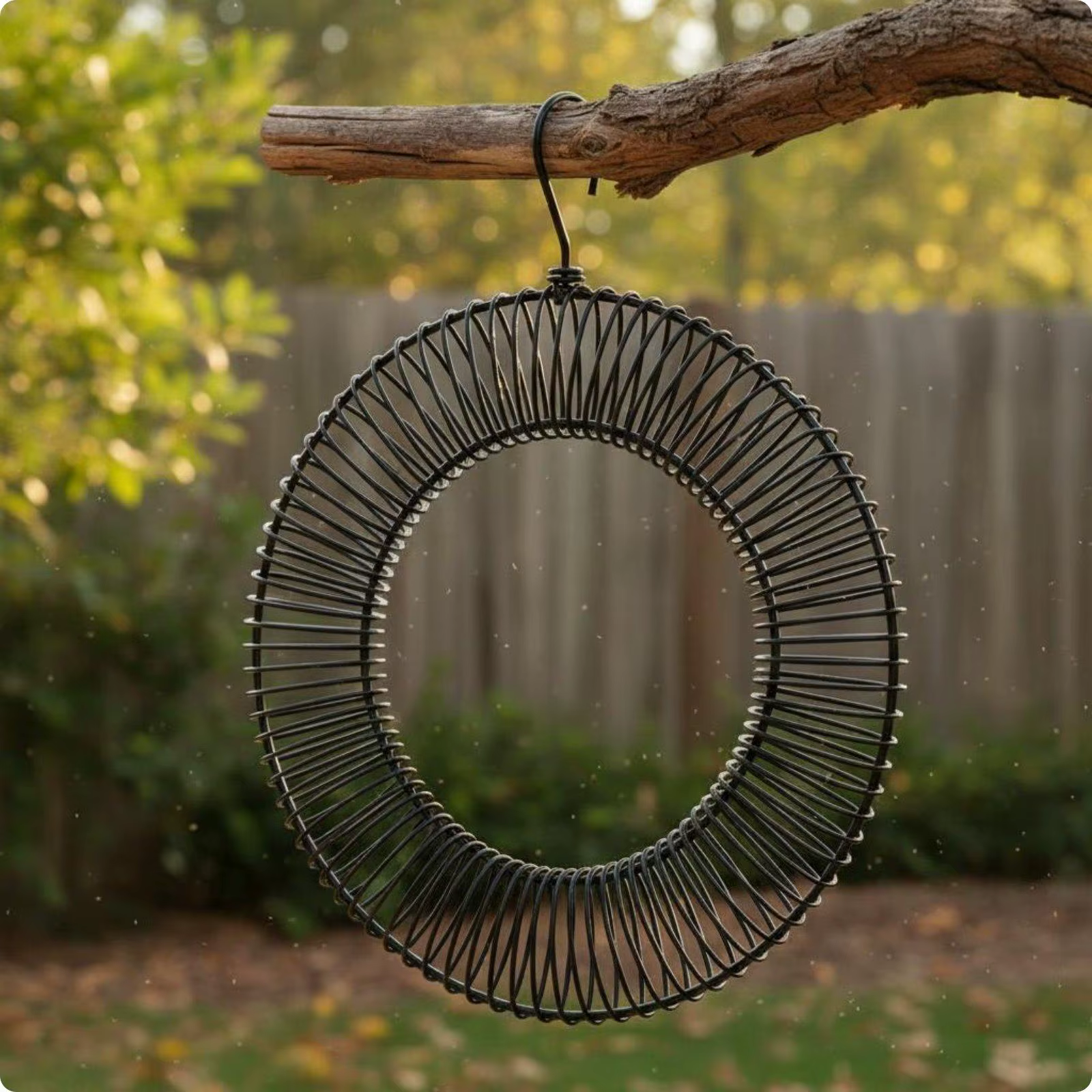 Soporte espiral para comedero de aves y ardillas, metálico y resistente al exterior - imagen 2