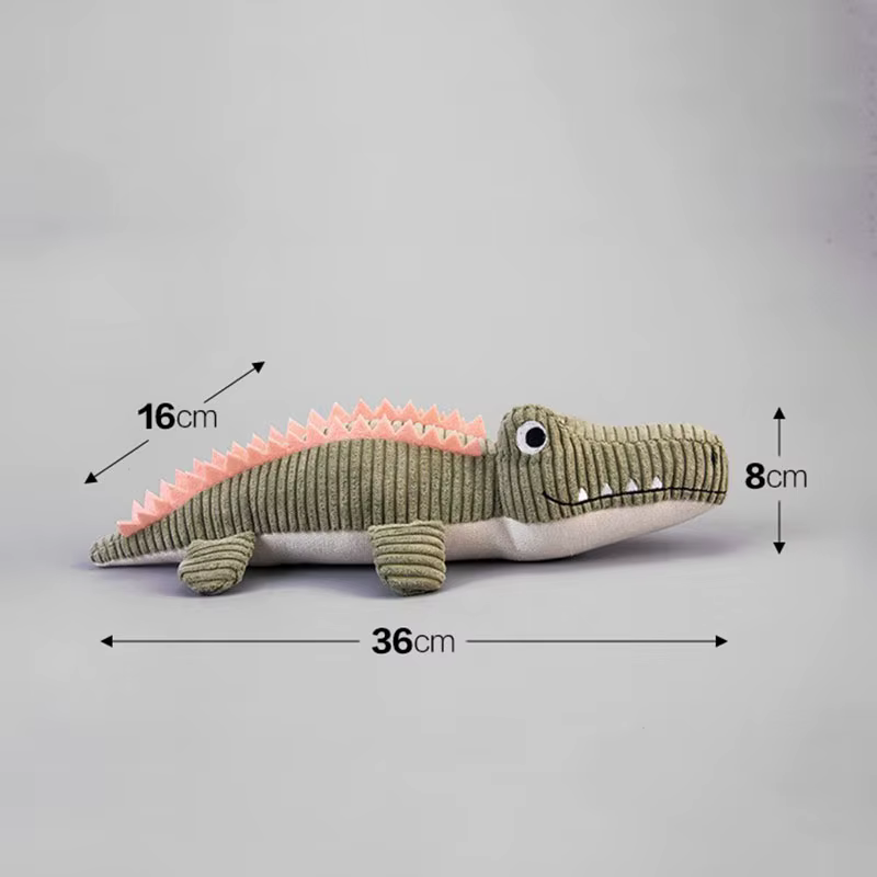 Peluche de cocodrilo para perros con sonido interactivo
