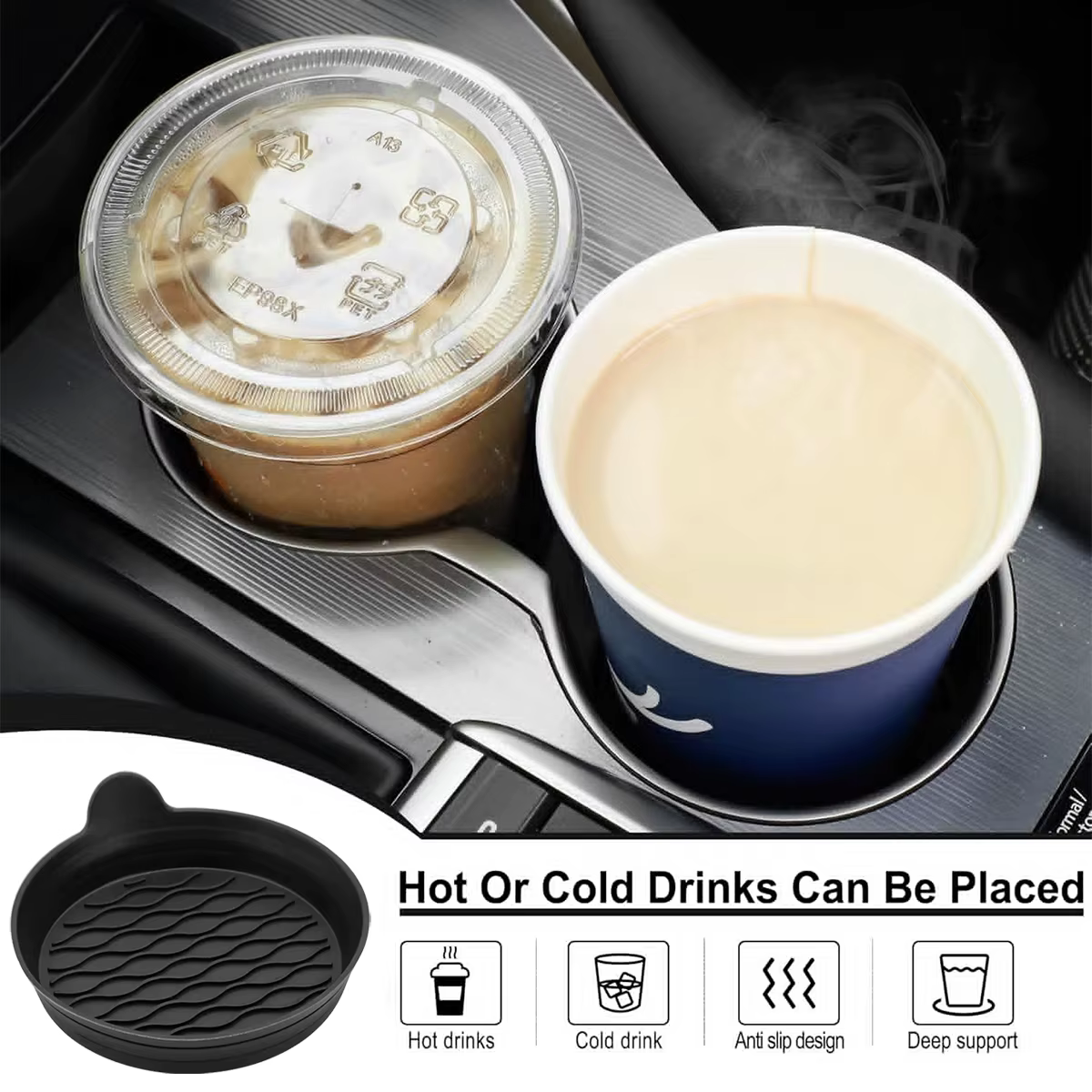 Portavasos de silicona antideslizante para coche – Gatos y perros