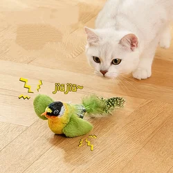Juguete pájaros para gatos con catnip y sonido, colgante pared