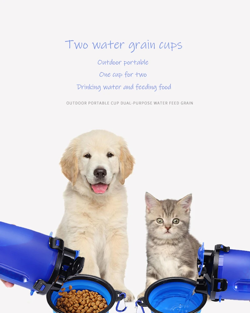 Bolla dual para agua y comida de mascota en uso exterior