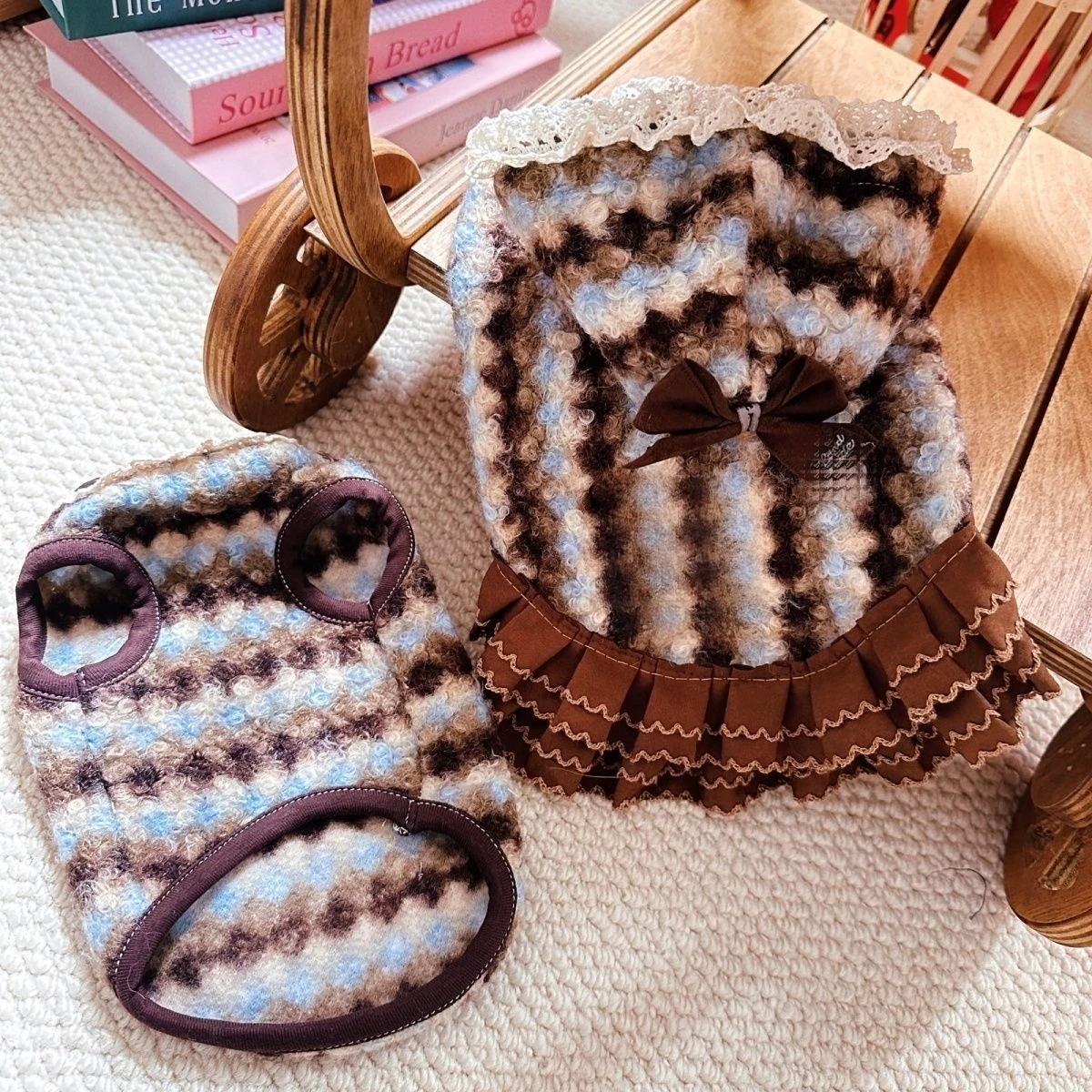 Chaqueta a Rayas con Capucha para Gato Teddy – Chaleco Grueso de Invierno - imagen 5