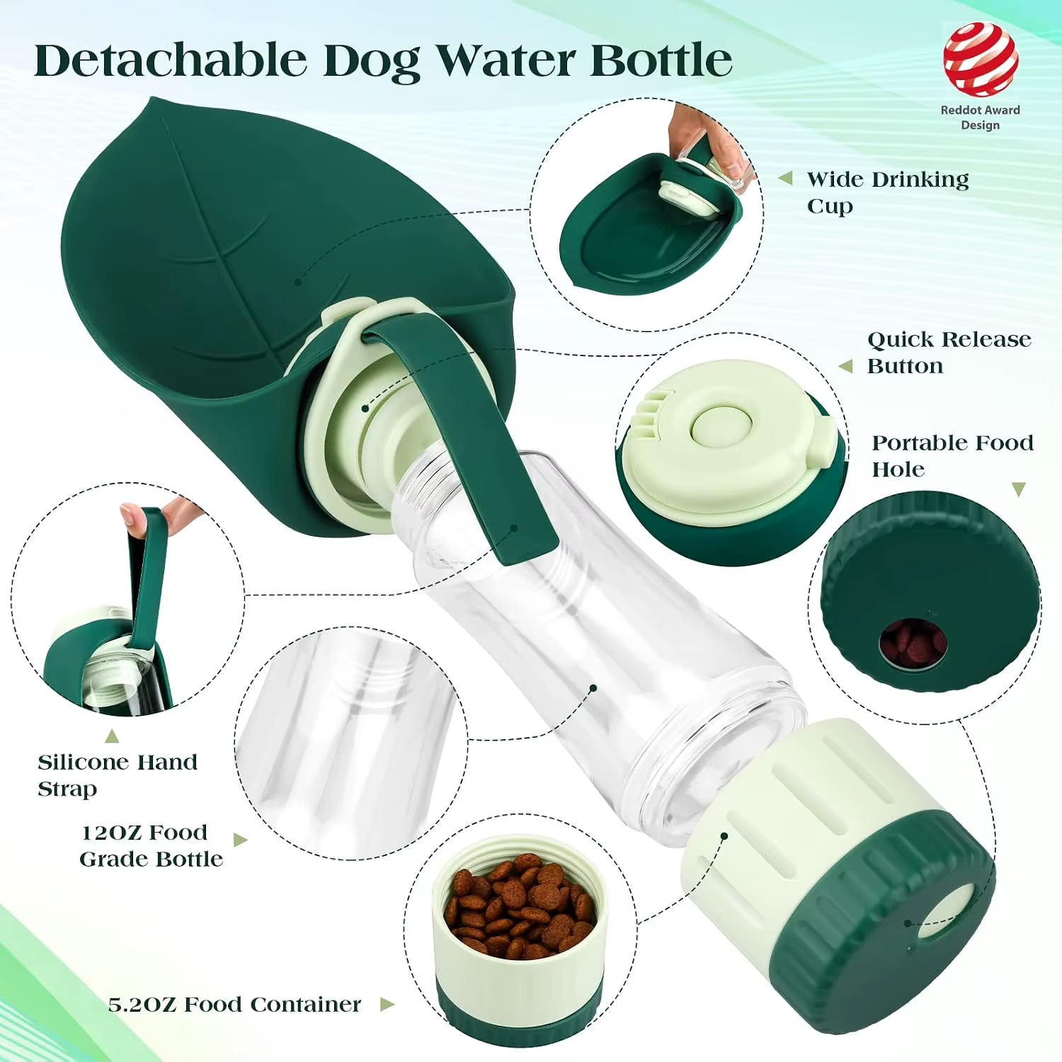 Botella bebedero portátil para perros 2 en 1 - imagen 2