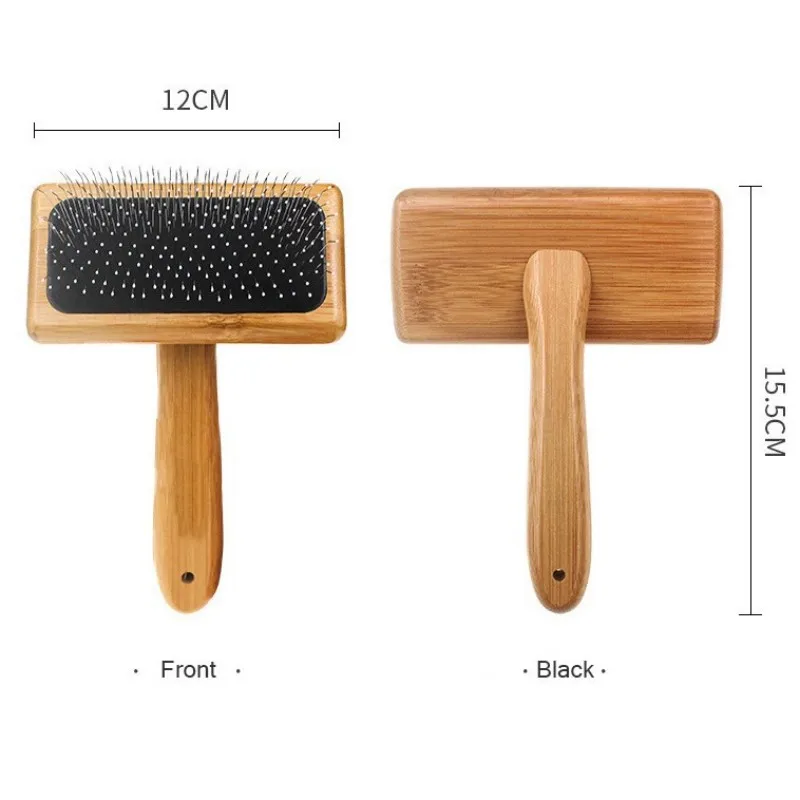 Cepillo de madera con mango ergonómico para perros