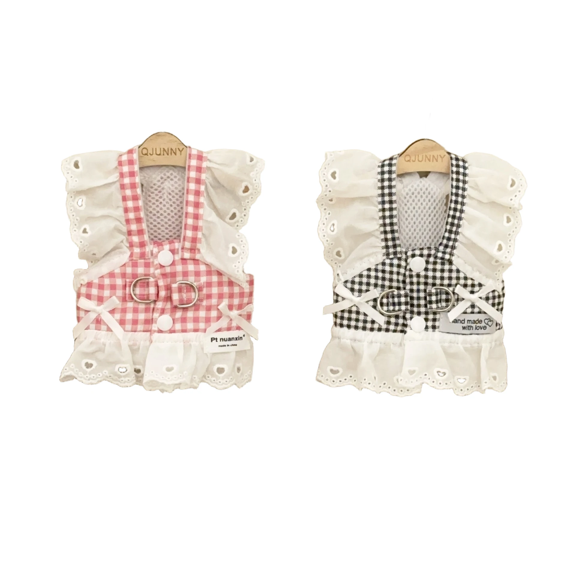 Chaleco con arnés para perros cuadros estilo retro – Chihuahua y Yorkie - imagen 5