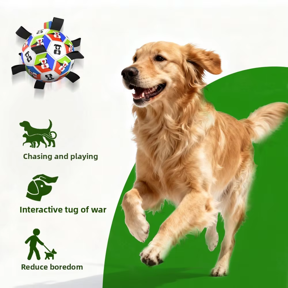 Pelota de fútbol masticable para perros – Interactiva y resistente - imagen 3