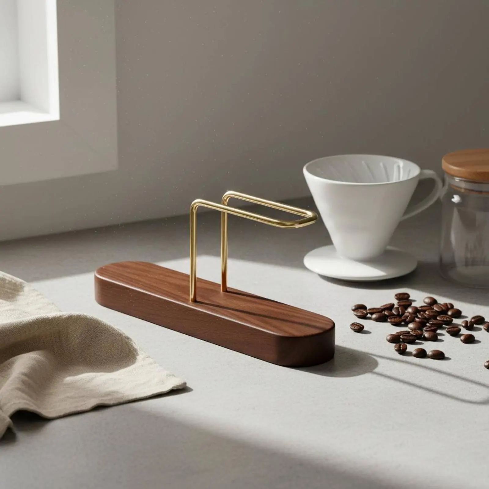 Organizador coladores de café madera, soporte cónico - imagen 5