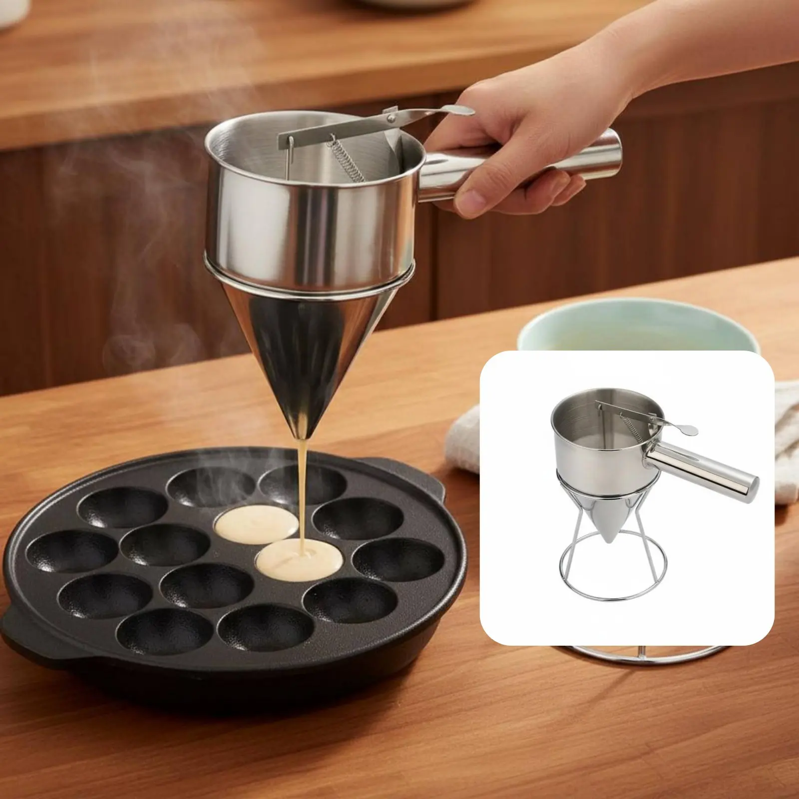 Dispensador masa acero inoxidable takoyaki – vertido controlado - imagen 3