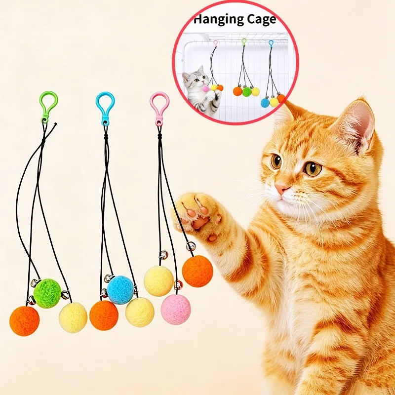 Juguete para gatos pelotas colgantes interactivas con campana - imagen 5