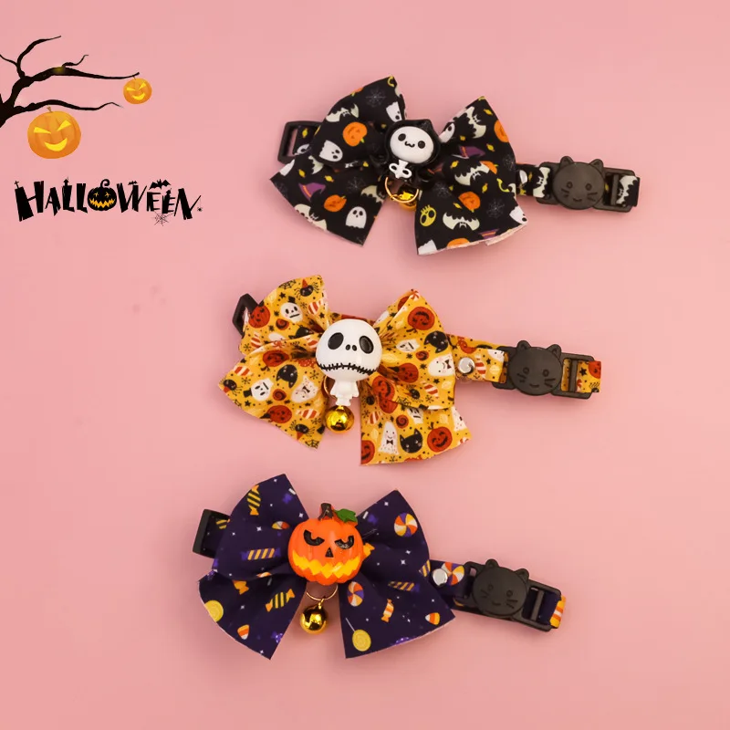 Collar con lazo de calabaza para mascotas