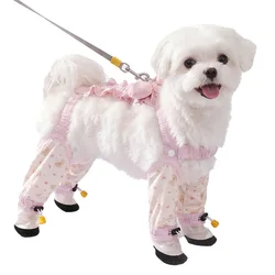 Pantalones antipolvo para perro pequeño – mono con lazo y patas