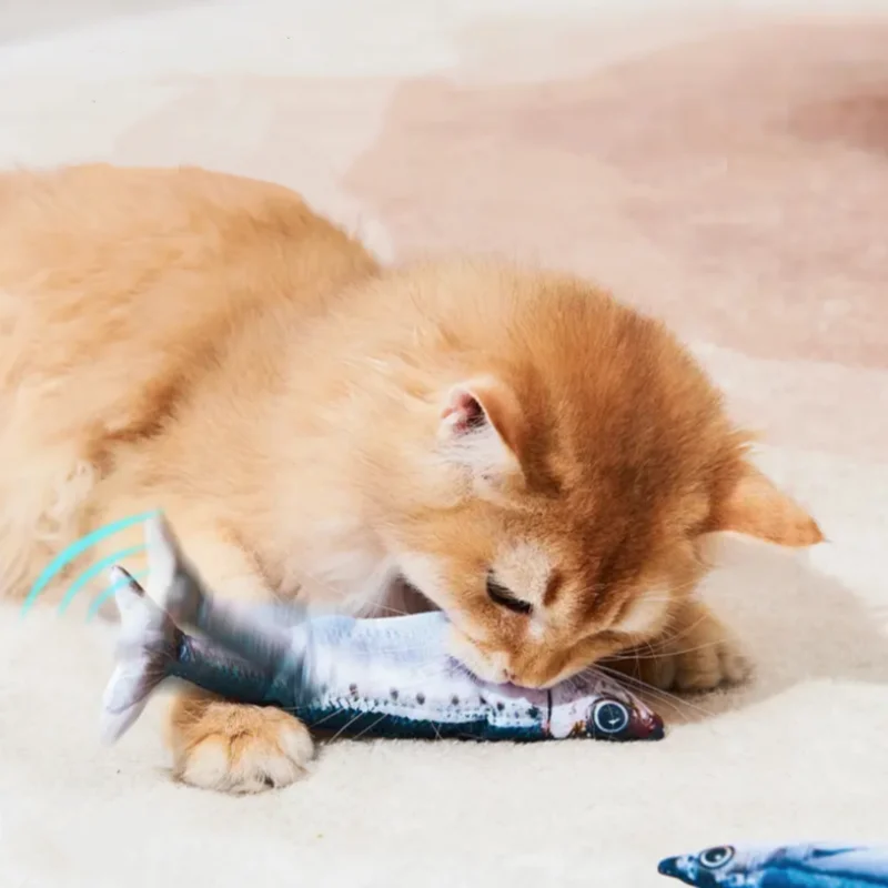 Juguete pez eléctrico con catnip para gatos: USB - imagen 2