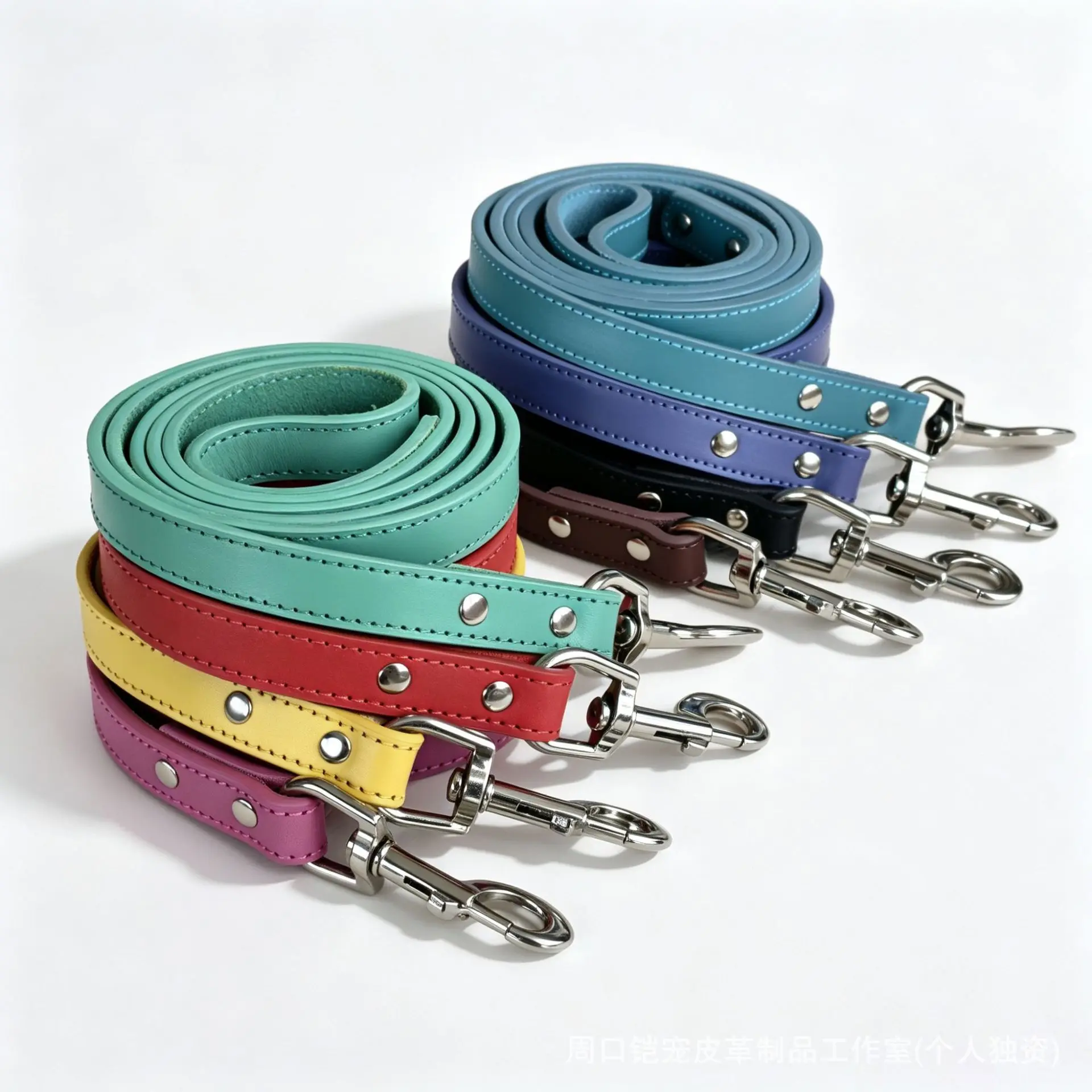 Collar y correa de cuero ancho para Galgo y Whippet antitirones - imagen 2