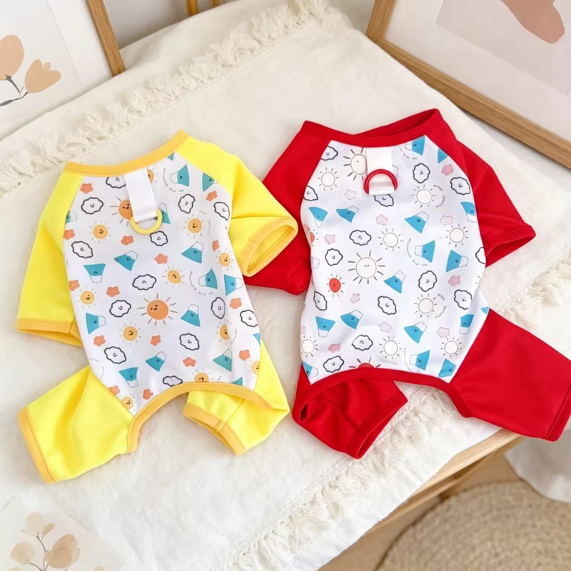 Mono de verano para perros y gatos – Ropa suave con dibujos - imagen 2