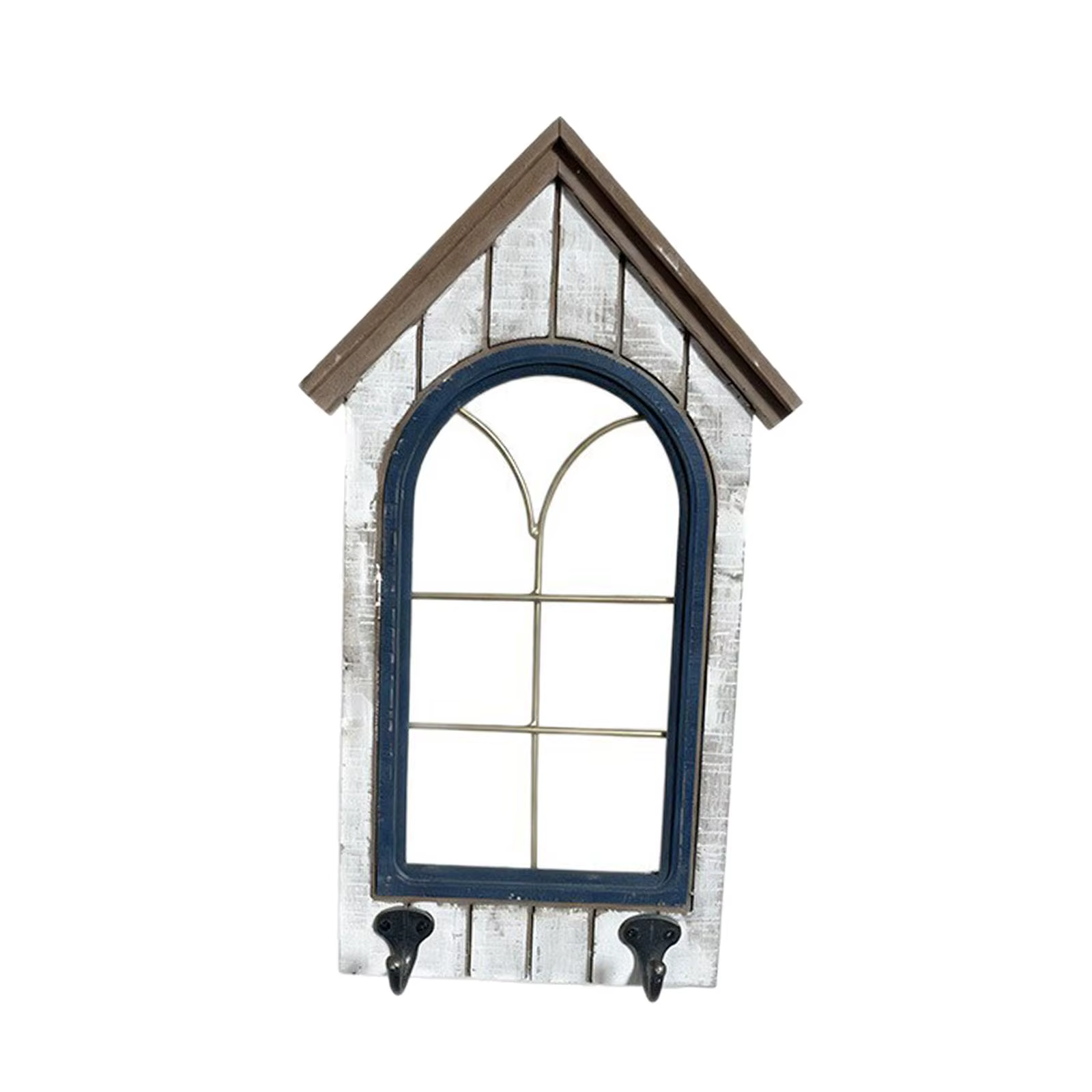 Marco de ventana de madera vintage decorativo para gatos y perros