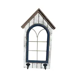 Marco de ventana de madera vintage decorativo para gatos y perros