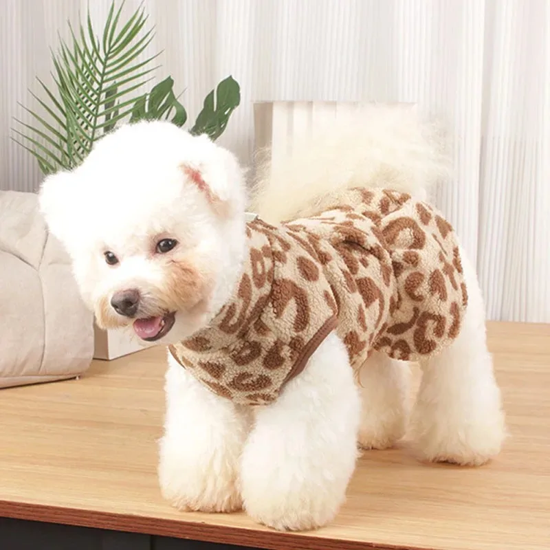 Abrigo suéter polar de leopardo para perros pequeños y Chihuahua - imagen 5