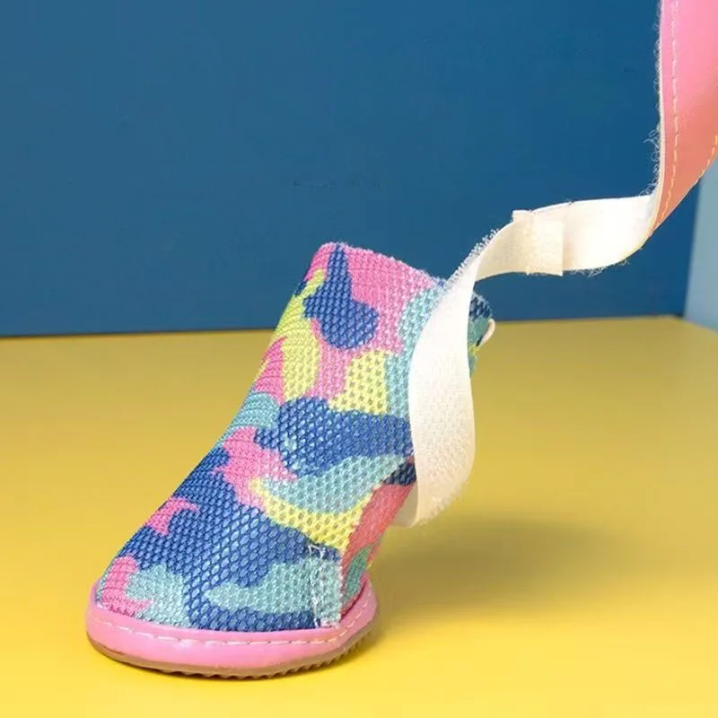 Zapatos de verano antideslizantes de malla para perros y gatos