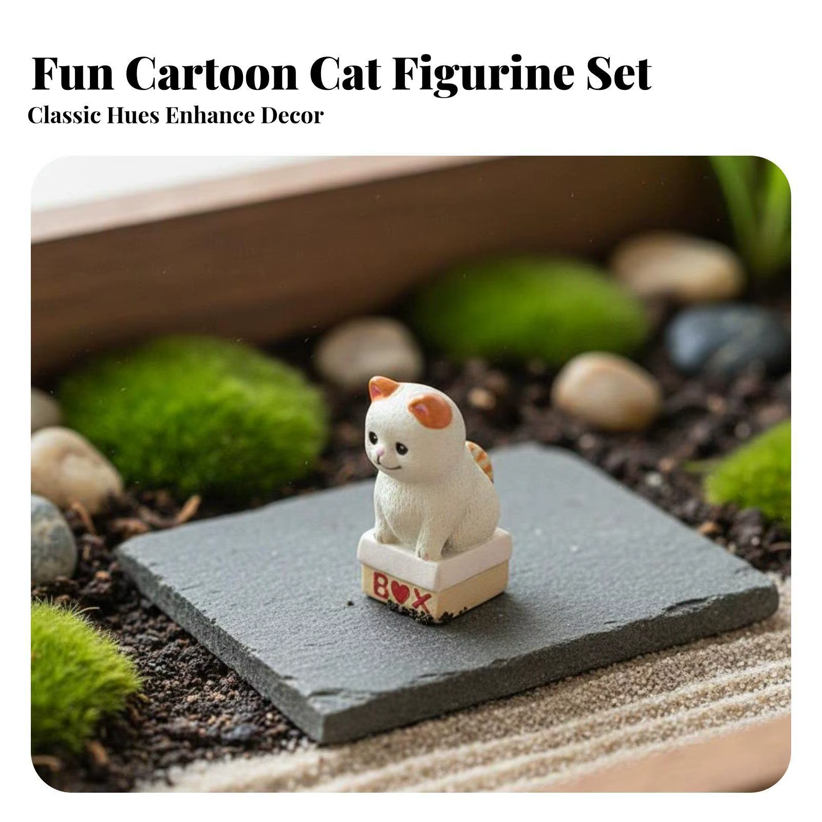 Figura decorativa de gato en resina para estantería y mesa - imagen 3