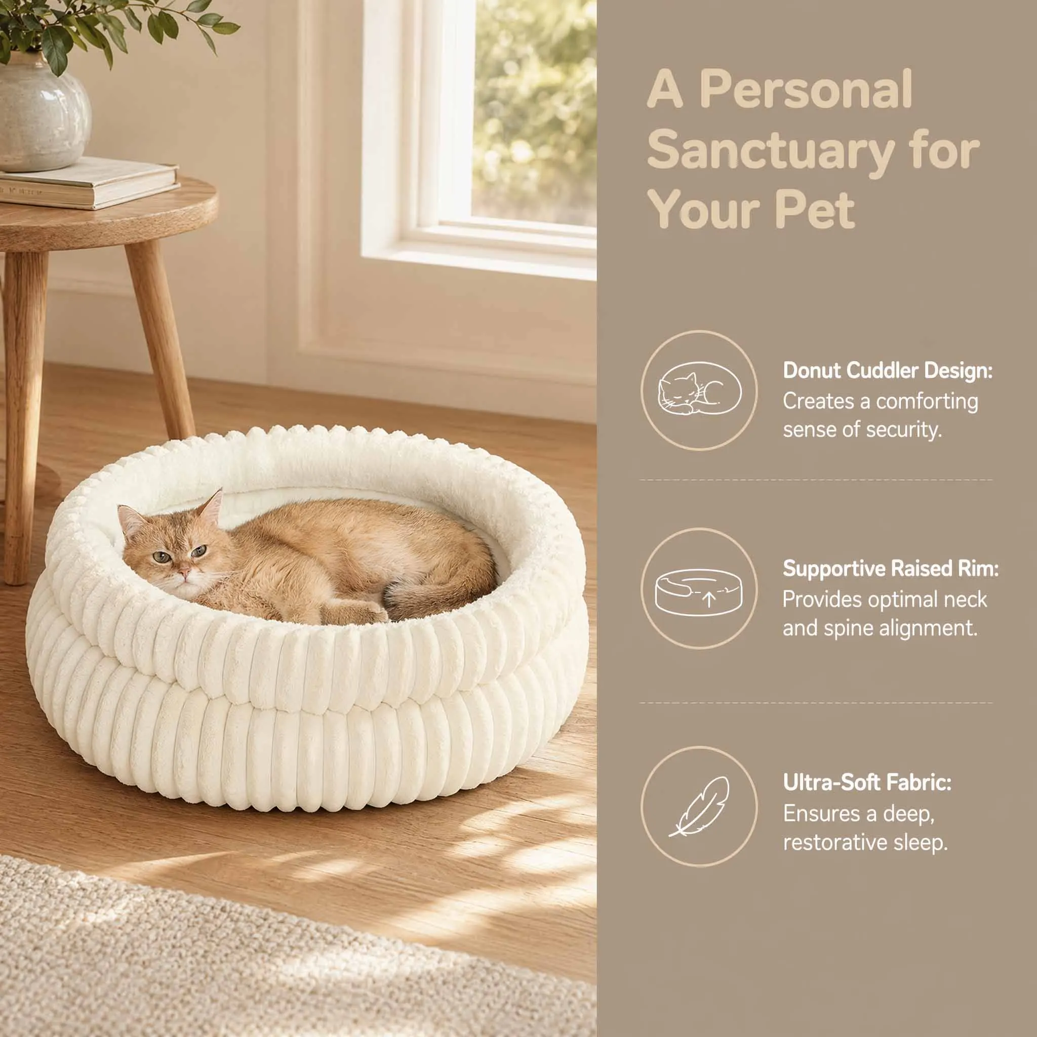 Cama redonda súper suave para gatos y perros – casa de felpa - imagen 2