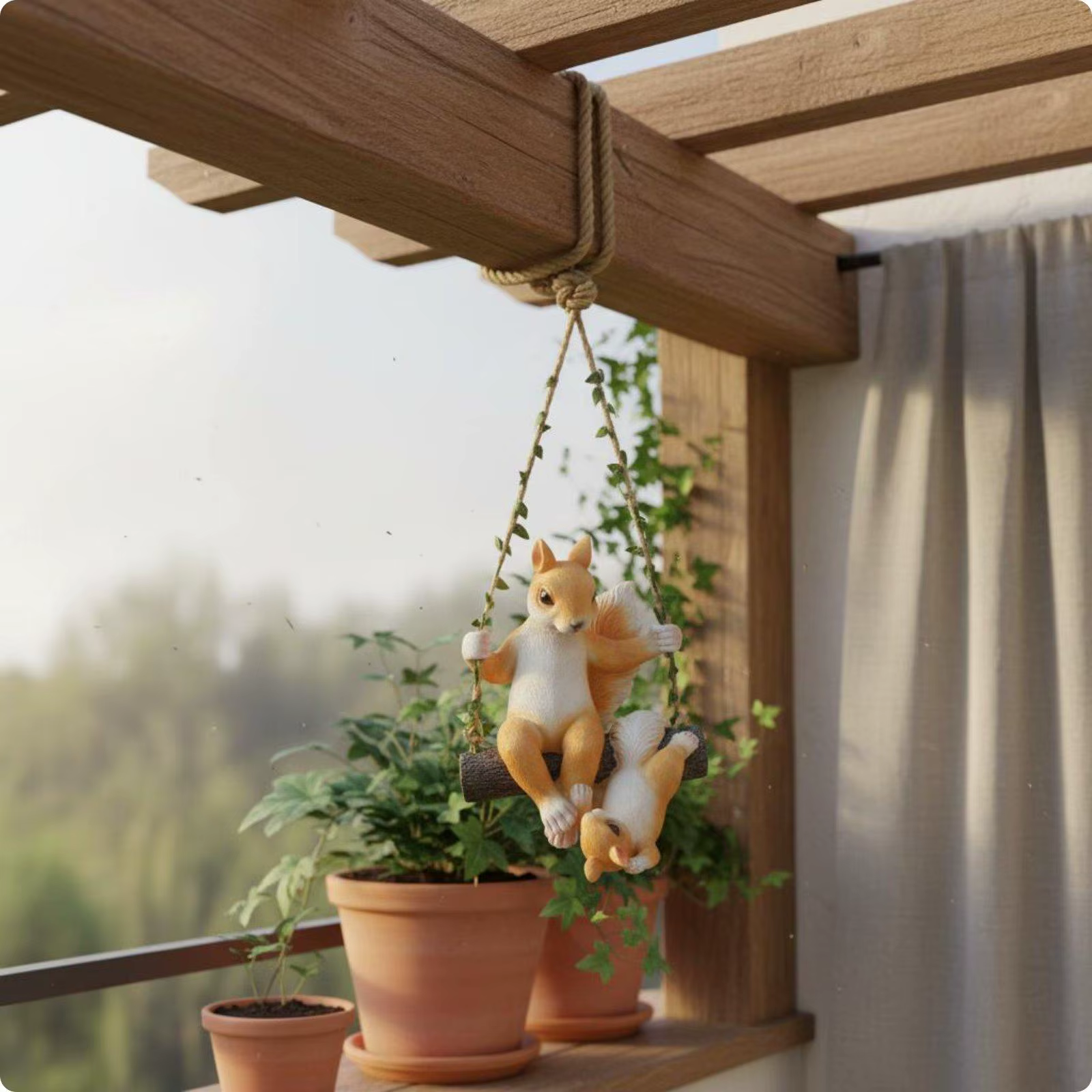 Figura decorativa de ardilla para jardín y exterior - imagen 3