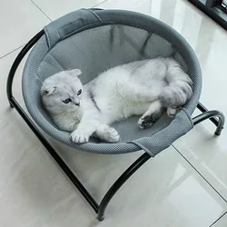 Hamaca para gatos con soporte desmontable transpirable, cama cómoda