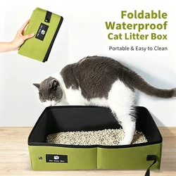 Caja de arena portátil para gatos y perros, bandeja impermeable