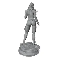 Figura coleccionable gris impresa en 3D, DIY sin pintar ni montar