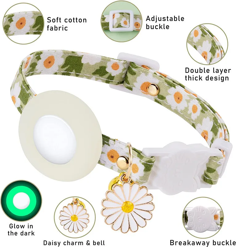 Funda protectora AirTag integrada en el collar de gatos