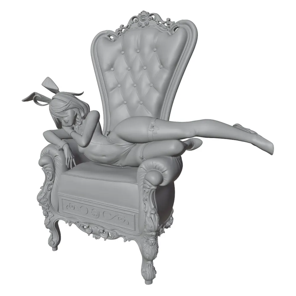 Estatua de anime para decorar cuarto, figura DIY gris, 3D - imagen 2