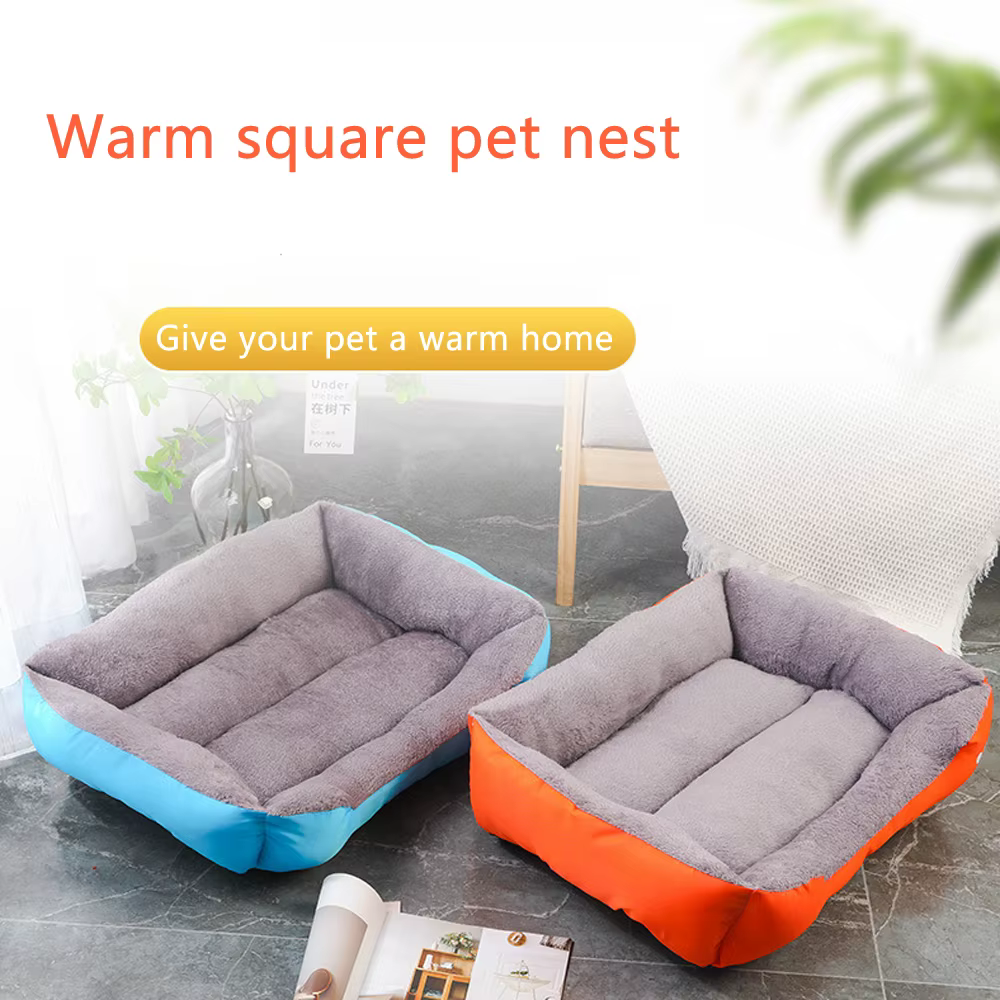 Cama cuadrada suave para gatos y perros medianos, nido cálido - imagen 4