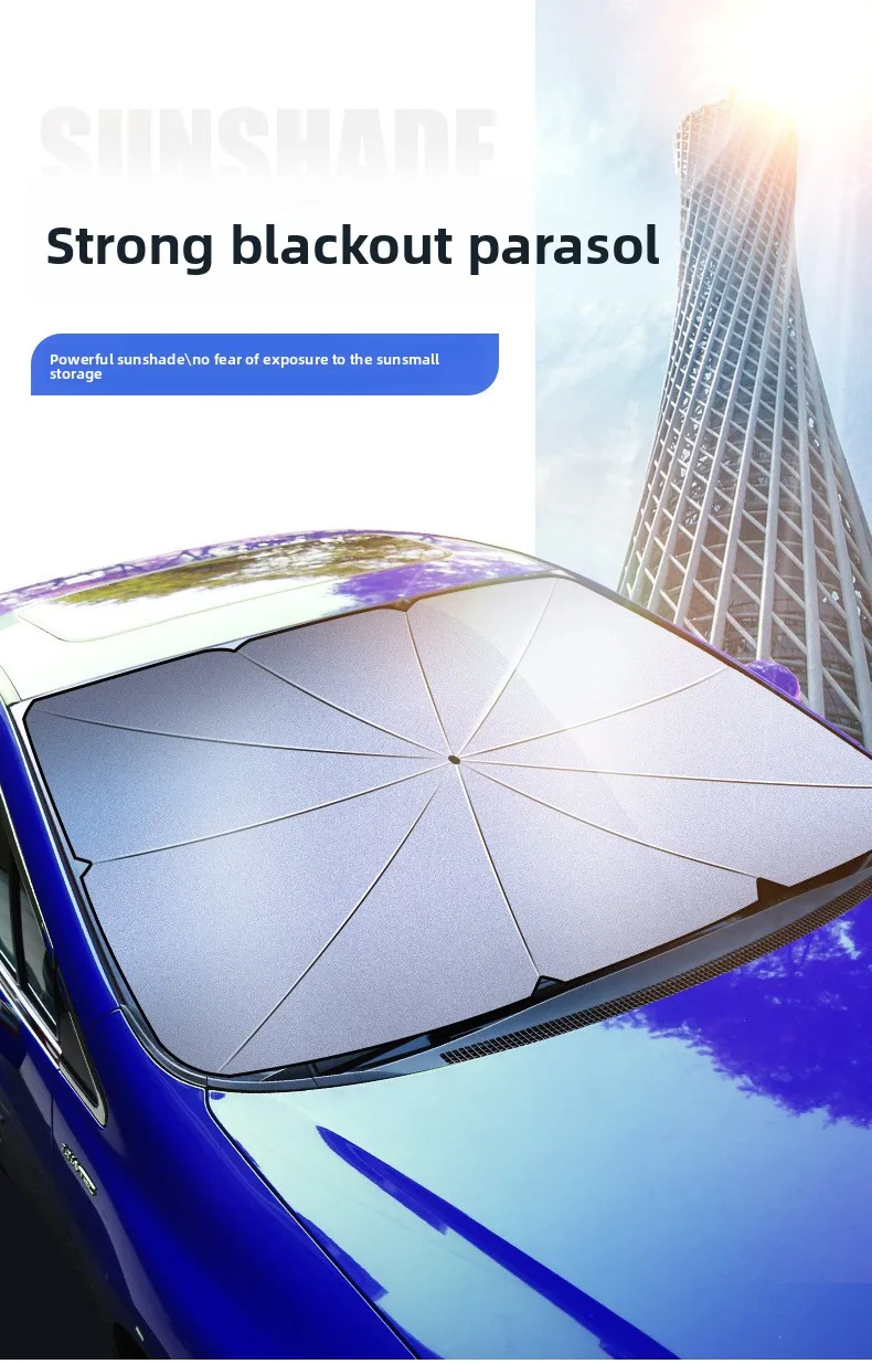 Parasol plegable para parabrisas de coche tipo sombrilla