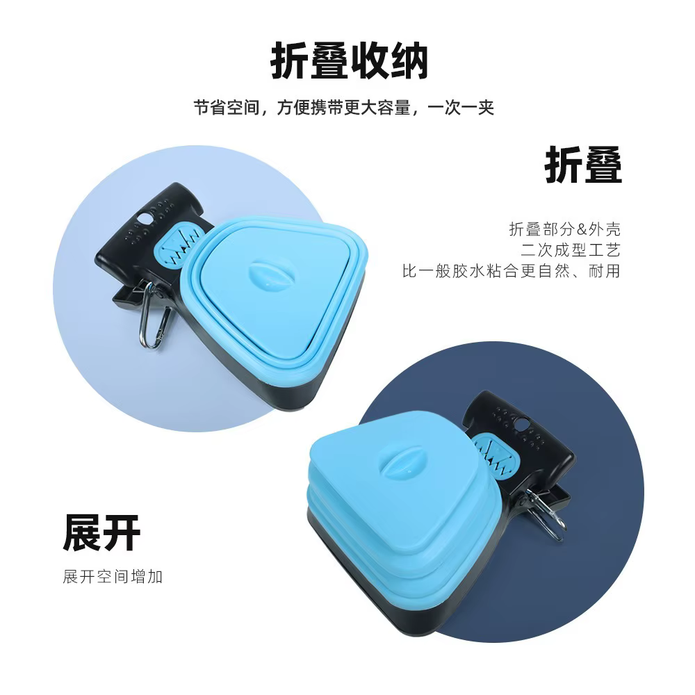 Recogedor de heces plegable para perros y gatos – Pinza portátil con bolsas - imagen 4