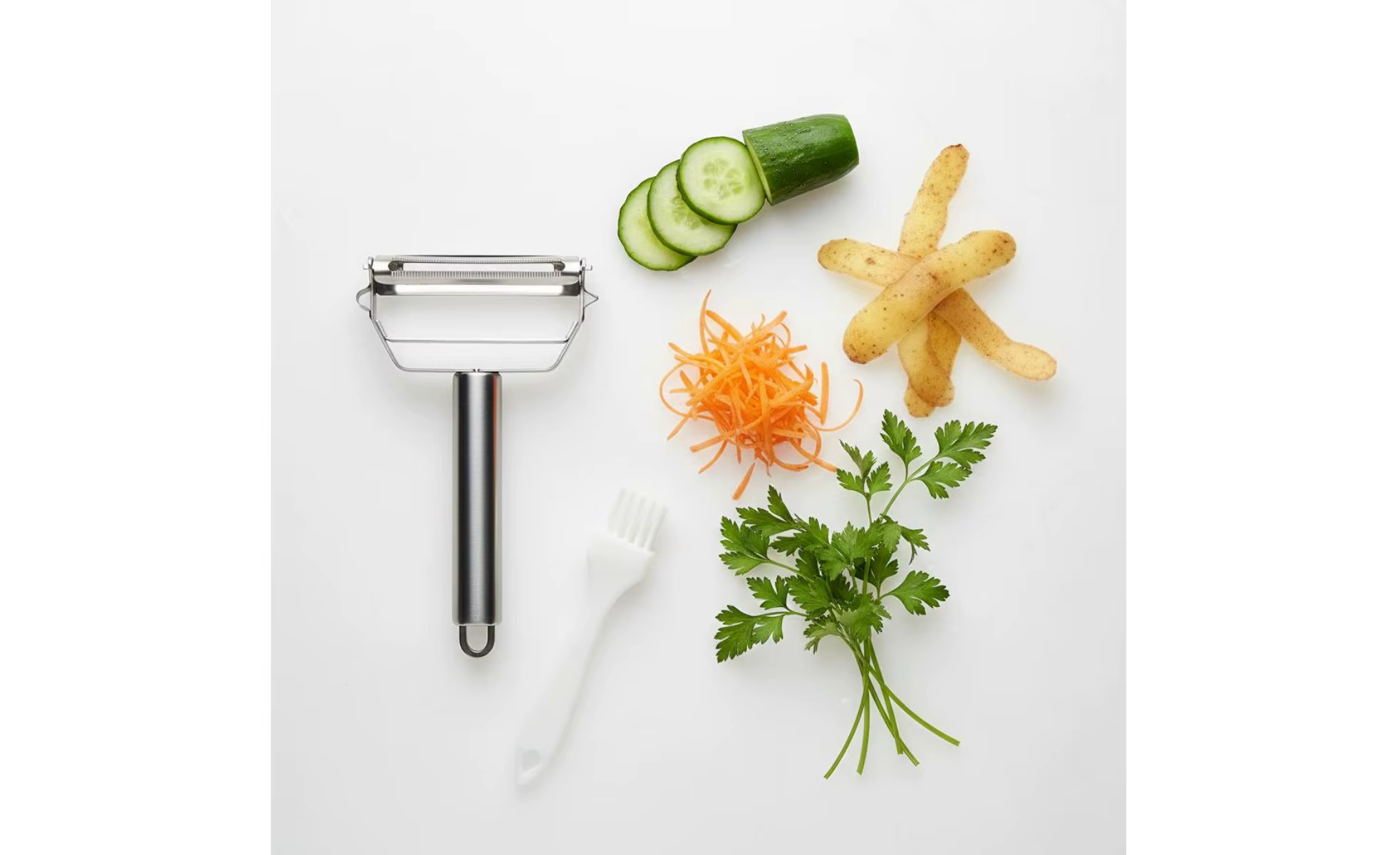 Tiras en juliana finas y uniformes para comida vegetal