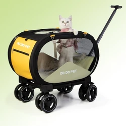 Carrito de transporte con ruedas y bolsa plegable para gatos y perros