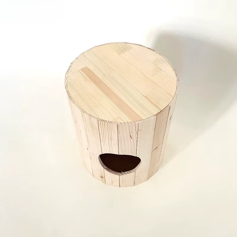 Cueva-taburete de madera para gatos: cama semicerrada de patio - imagen 4