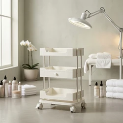 Carrito Rodante para Salón de Aseo Pet – 3 Niveles con Cajón