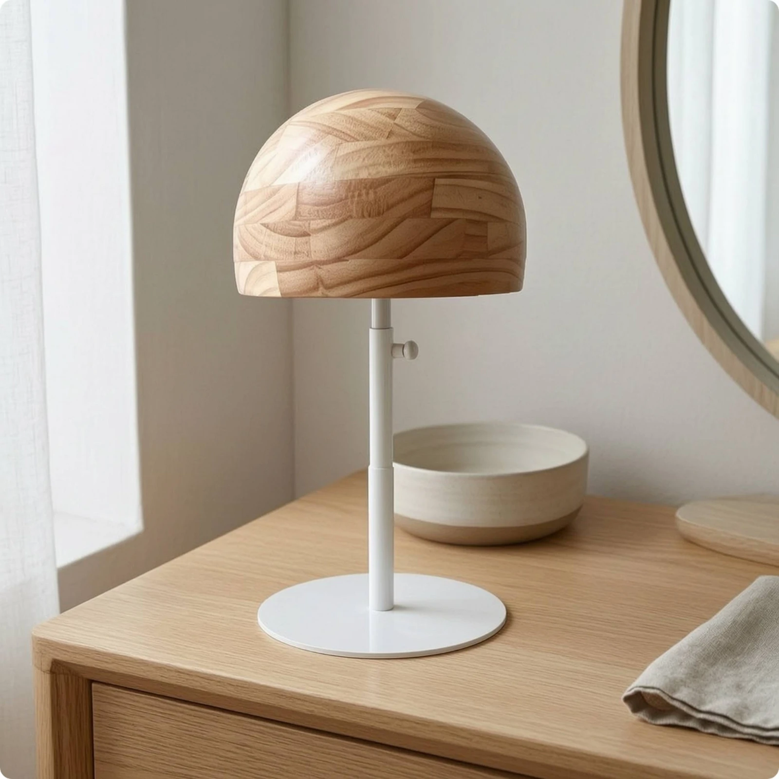 Expositor de sombreros para mascotas con cúpula de madera – Mostrador