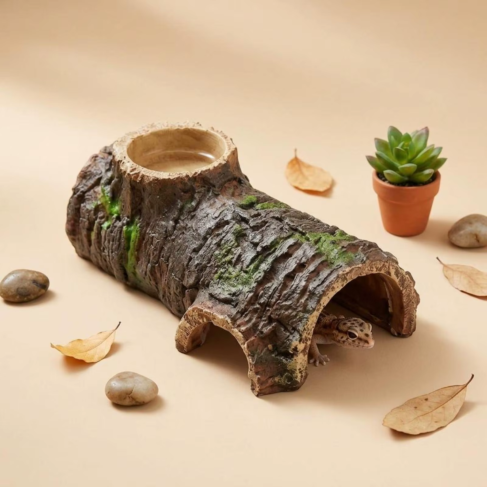 Tronco realista PVC refugio para reptiles y lagartos - imagen 5