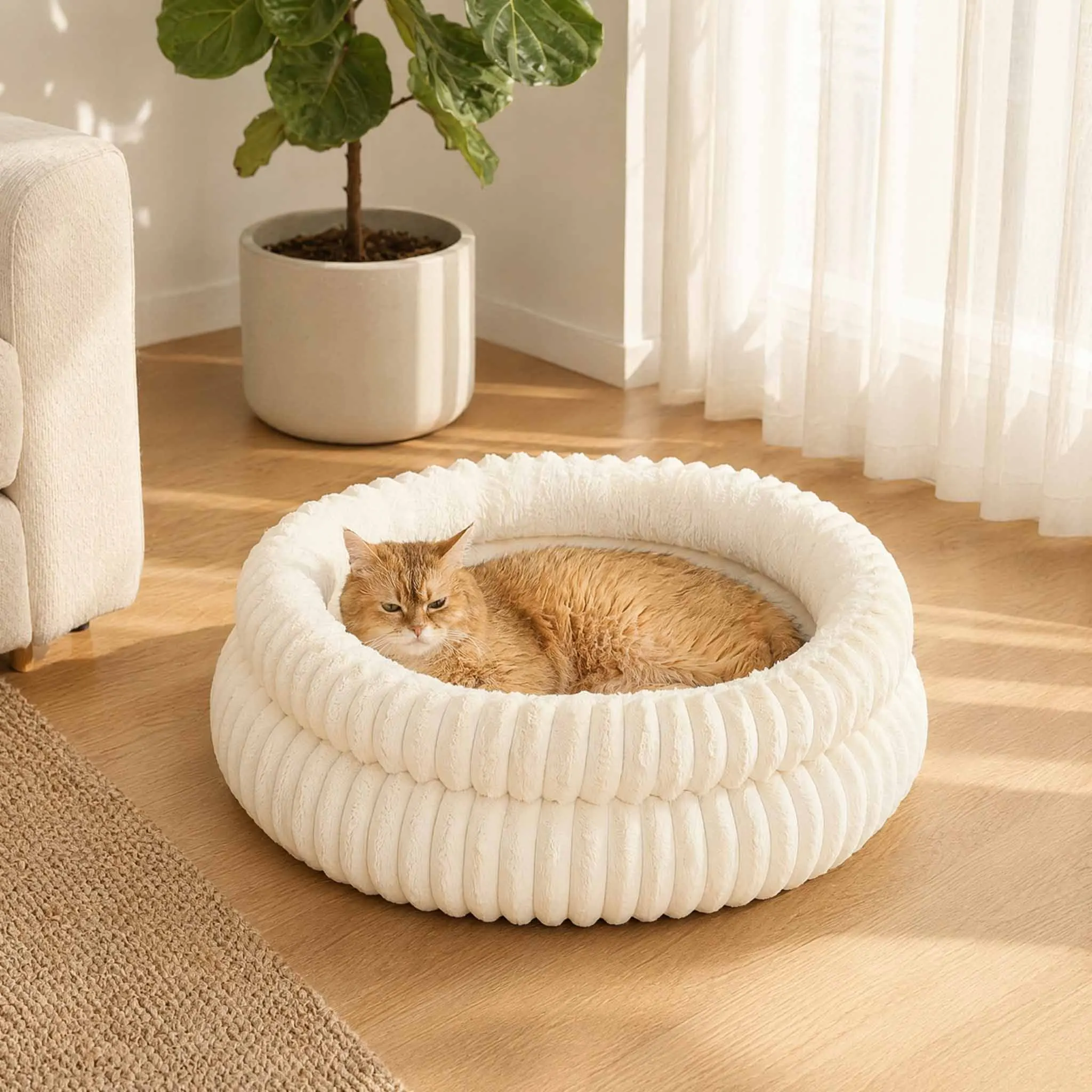 Cama tipo cesta acogedora