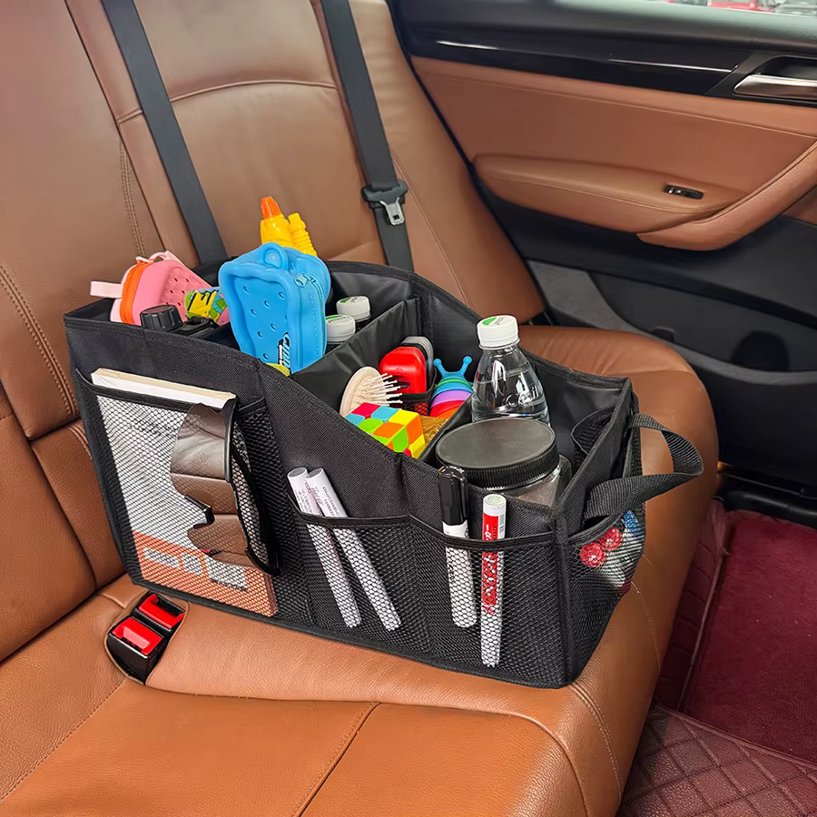 Organizador plegable para coche gatos y perros con 4 compartimentos - imagen 5