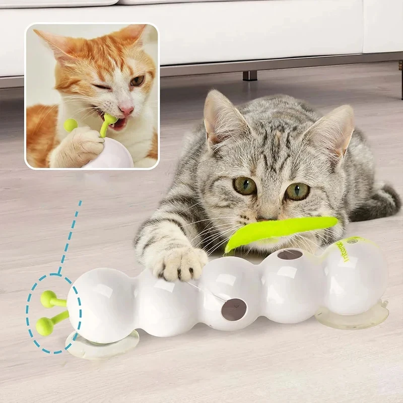 Juguete automático con sensor y ventosa para gatos de interior – USB recargable con plumas - imagen 4