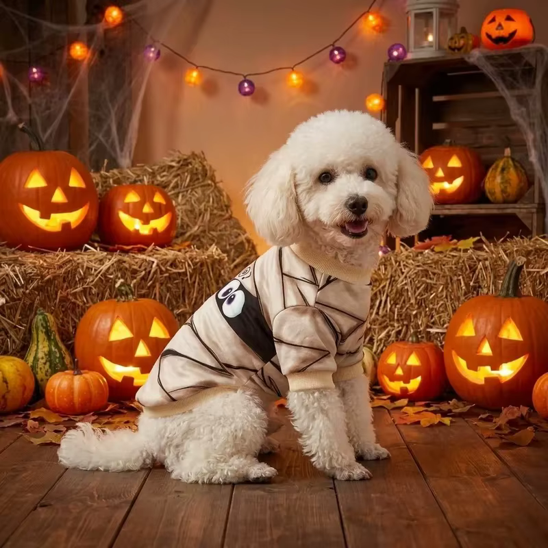 Sudadera Halloween momia para perros y gatos – Disfraz festivo con vendaje - imagen 5