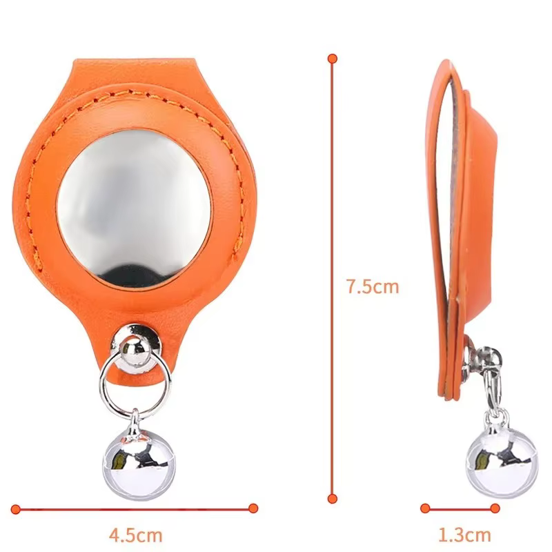 Vista del producto y empaque del protector de silicona para AirTag
