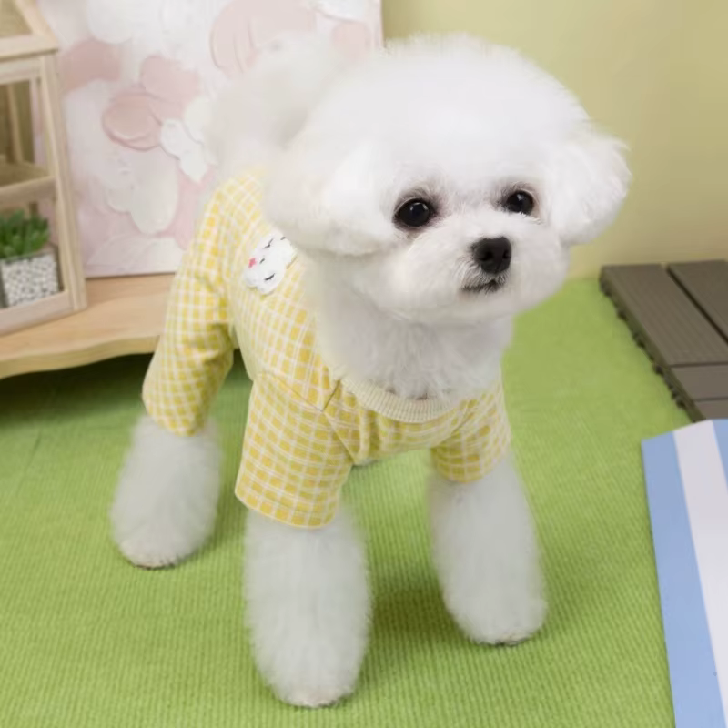 Mono a cuadros para perro y gato con parche de oso - imagen 2