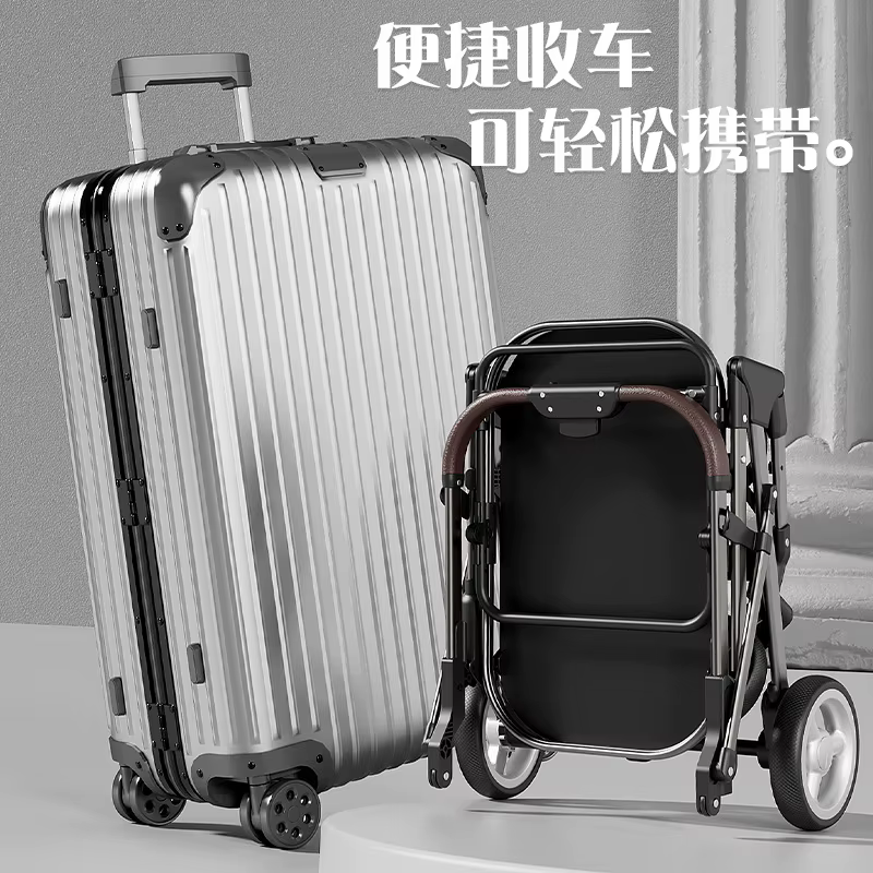 Carrito de paseo doble ligero y plegable para perros y gatos - imagen 2