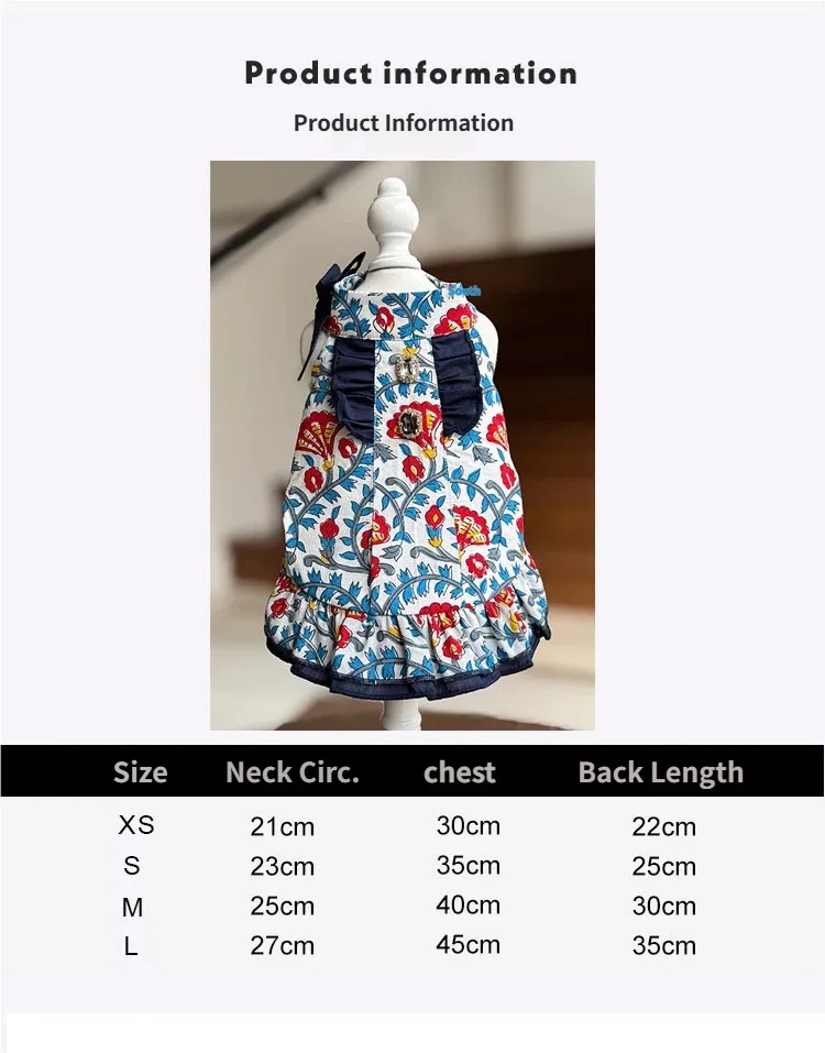 Vestido Floral para Perros Pequeños con diseño de princesa