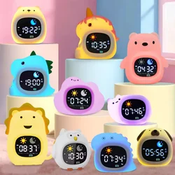 Reloj despertador LCD con doble alarma y luz nocturna USB para casa