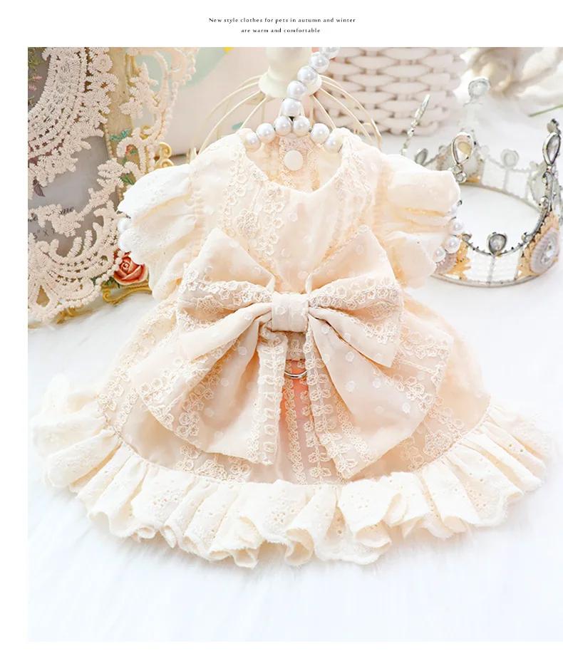 Vestido con lazo para perros pequeños